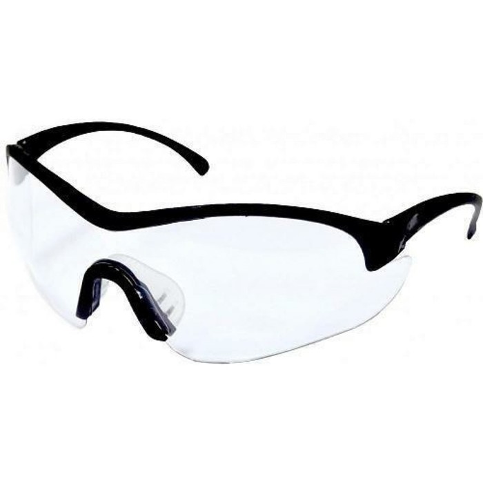 Очки защитные ЭНКОР 56610, с поликарбонатными линзами, прозрачные, черные дужки - Фото 1