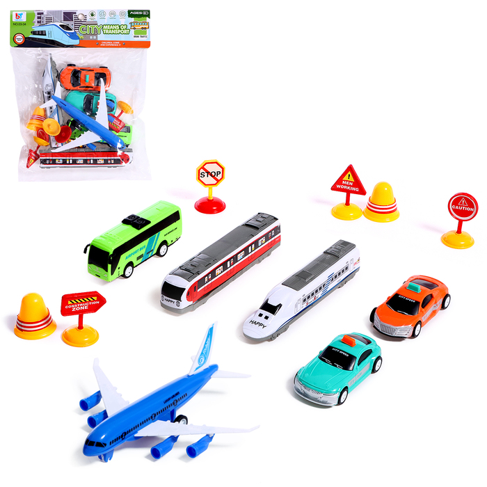 Игровой набор «Городской транспорт», инерция, цвет МИКС - Фото 1