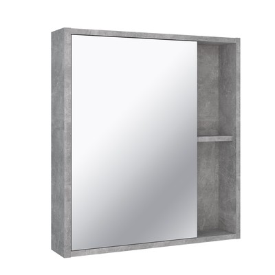 Зеркало-шкаф для ванной комнаты "Эко 60" серый бетон, 12 х 60 х 65 см