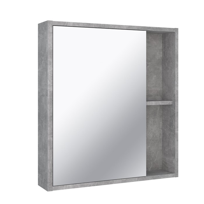 Зеркало-шкаф для ванной комнаты "Эко 60" серый бетон, 12 х 60 х 65 см - Фото 1