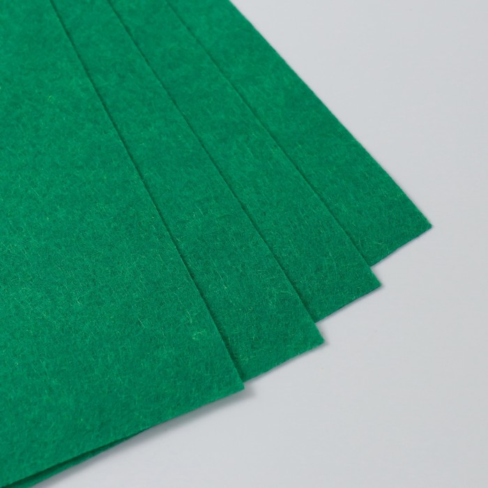 Фетр 1 мм "Тёмно-зелёный" набор 4 листа 30х40 см