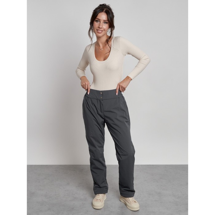 Брюки утеплённые женские, размер 50, цвет серый