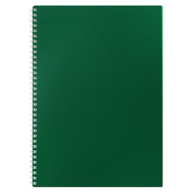 Тетрадь A4, 80 листов, в клетку на гребне, VELVET, пластиковая обложка, блок 65 г/м2, зелёная
