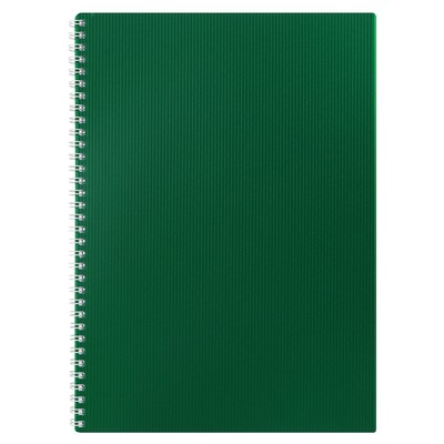 Тетрадь A4, 80 листов, в клетку на гребне, VELVET, пластиковая обложка, блок 65 г/м2, зелёная