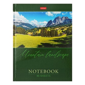 Бизнес-блокнот А5, 80 листов, в клетку "Горный пейзаж", твёрдая обложка, 5-цветный блок, блок 65г/м2 10320395