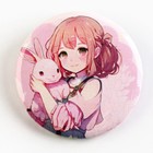 Значок металлический аниме , набор «Милые девушки», d=38 мм, 4 шт. - фото 23637386