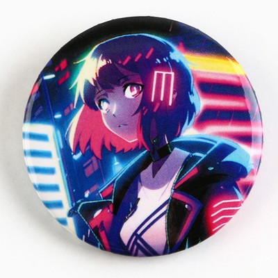 Значки закатные «Аниме девочки», 38 мм, МИКС