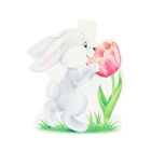 Плакат фигурный "Заяц с тюльпаном" 35х41 см - фото 321037447