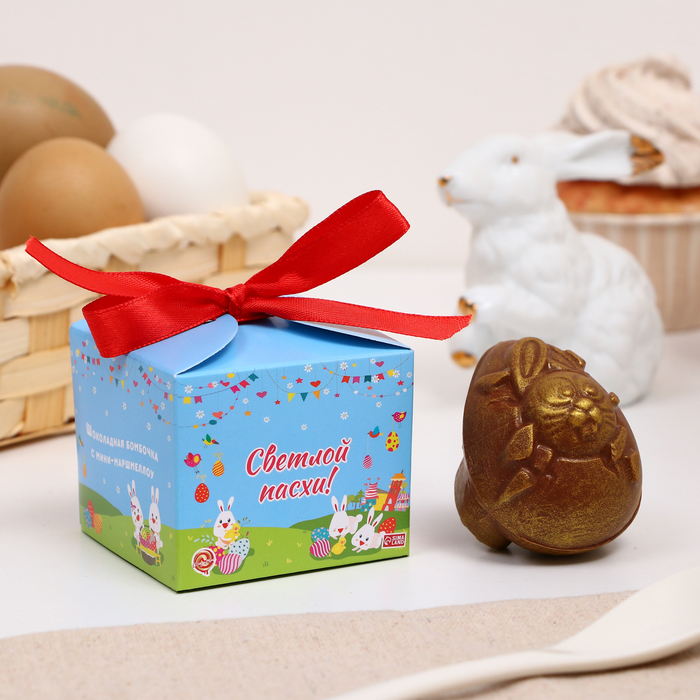 Шоколадная бомбочка с маршмеллоу "Кролики" 35 г - Фото 1