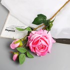 Цветы искусственные "Роза Вхите" 66 см, розовый - фото 321038068