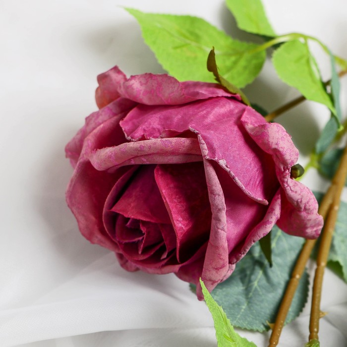 Цветы искусственные "Роза Солмус" d-7,5 см 64 см, сиреневый