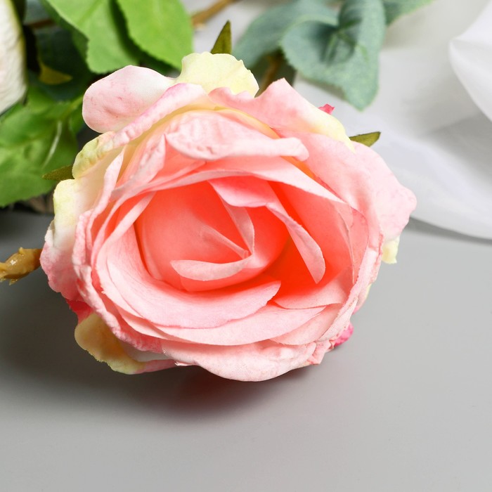 Цветы искусственные "Роза Солмус" d-7,5 см 64 см, розовый