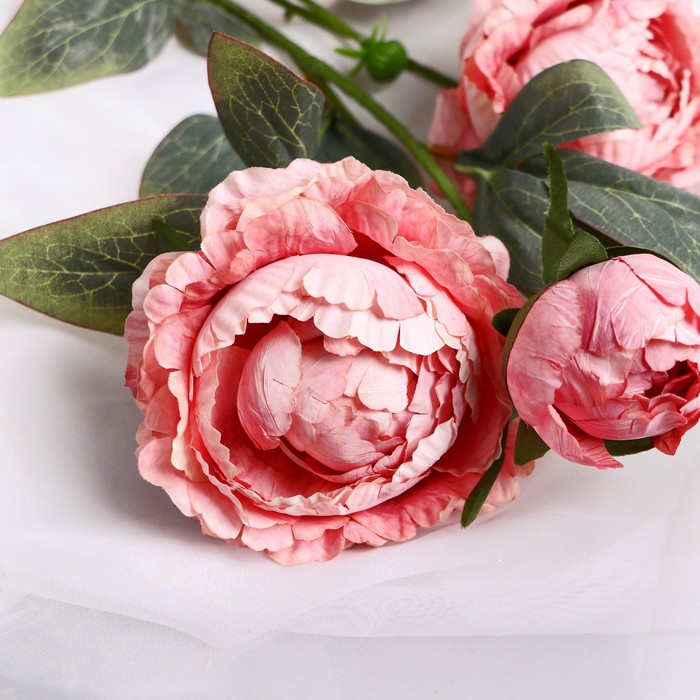 Цветы искусственные "Пион Эльза" d-10 см 64 см, розовый