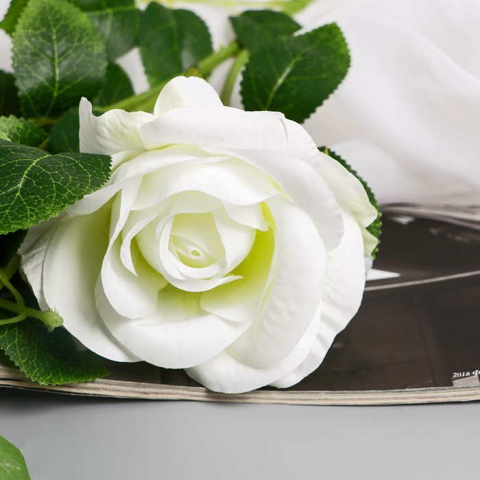 Цветы искусственные "Роза плетистая" d-10 см 67 см, белый