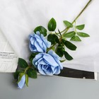 Цветы искусственные "Роза плетистая" d-10 см 67 см, голубой - фото 12080555