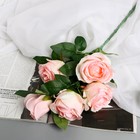 Цветы искусственные "Роза Триза" d-7 см 50 см, розовый - фото 12080563