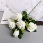 Цветы искусственные "Роза Триза" d-7 см 50 см, белый - фото 12080565
