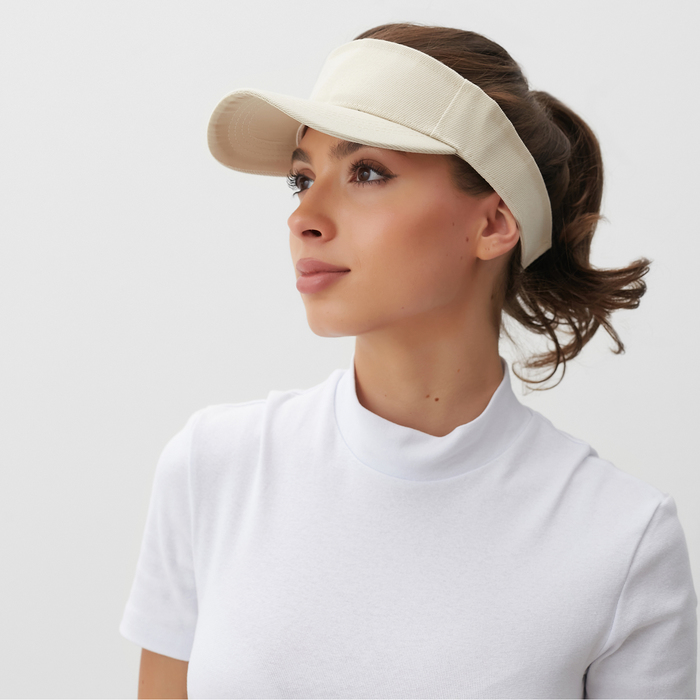 Козырёк женский MINAKU на липучке, размер 56-58, цвет молочный - Фото 1