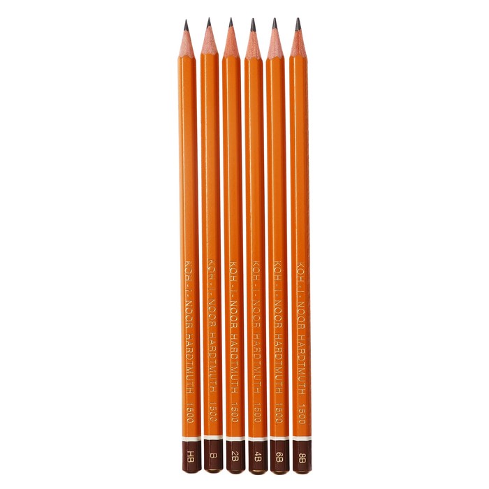 Набор карандашей ч/г разной твердости 6шт K-I-N 1501 HB-8B, карт/уп, европодвес