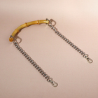 Ручка для сумки, бамбук, с цепочками и карабинами, 60 см, цвет серебряный - Фото 2