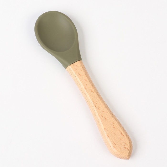 Набор для кормления: нагрудник, тарелка на присоске, ложка, M&B, зеленый - фото 1908027991