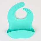 Детская посуда в наборе из силикона Крошка Я: нагрудник, тарелка на присоске, ложка, бирюзовый - Фото 6