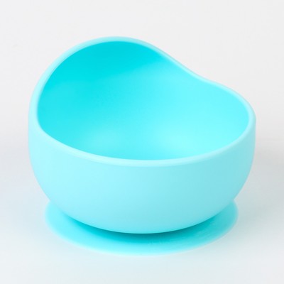 Детская посуда в наборе из силикона Крошка Я: нагрудник, тарелка на присоске, ложка, голубой