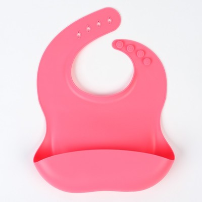 Детская посуда в наборе из силикона Крошка Я: нагрудник, тарелка на присоске, ложка, розовый