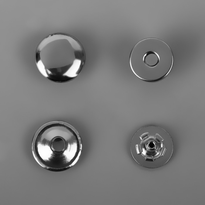 Кнопки установочные, магнитные, d = 10 мм, 10 шт, цвет серебряный