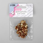 Кнопки магнитные, установочные, d=10 мм, 10 шт., цвет золотой - Фото 4