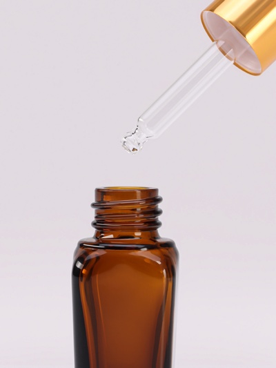 Бутылочка для хранения, с пипеткой, 10 мл, цвет коричневый, золотой