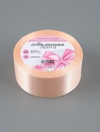 Лента атласная, 40 мм, 23±1 м, кремово-розовая №6 - Фото 4