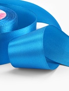 Лента атласная, 40 мм, 23±1 м, тёмно-голубая - Фото 4