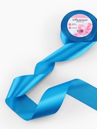 Лента атласная, 50 мм, 23±1 м, тёмно-голубая - Фото 2
