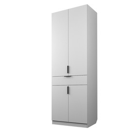 Шкаф 2-х дверный «Экон», 800×520×2300 мм, 1 ящик, штанга, цвет белый