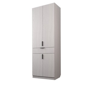 Шкаф 2-х дверный «Экон», 800×520×2300 мм, 1 ящик, штанга, цвет ясень анкор светлый