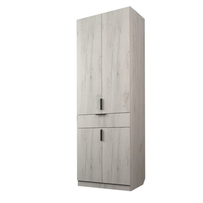 Шкаф 2-х дверный «Экон», 800×520×2300 мм, 1 ящик, штанга, цвет дуб крафт белый