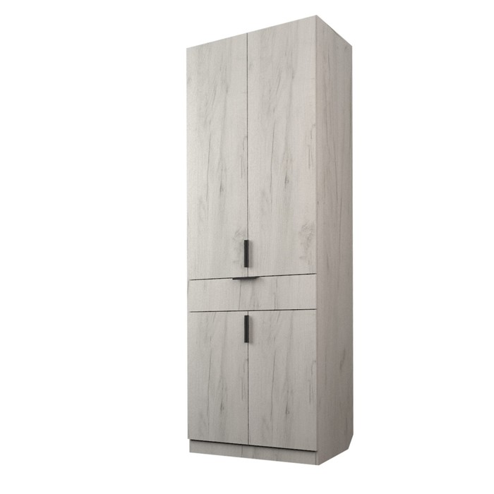 Шкаф 2-х дверный «Экон», 800×520×2300 мм, 1 ящик, штанга, цвет дуб крафт белый - Фото 1