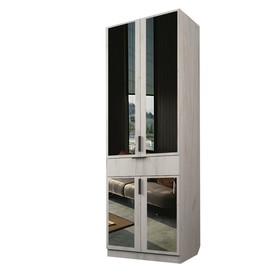 Шкаф 2-х дверный «Экон», 800×520×2300 мм, 1 ящик, зеркало, штанга, цвет дуб крафт белый