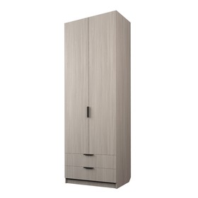 Шкаф 2-х дверный «Экон», 800×520×2300 мм, 2 ящика, штанга, цвет ясень шимо светлый