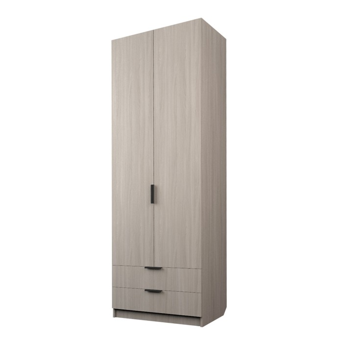 Шкаф 2-х дверный «Экон», 800×520×2300 мм, 2 ящика, штанга, цвет ясень шимо светлый - Фото 1