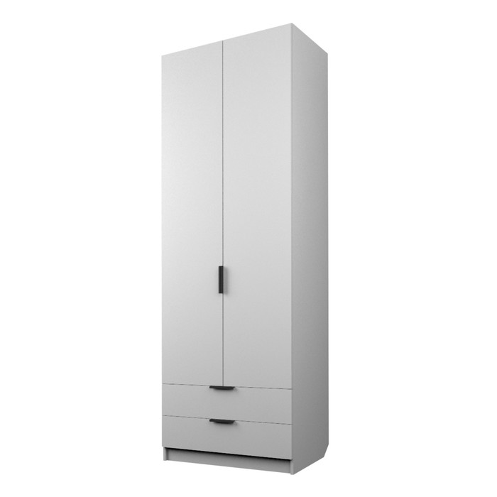 Шкаф 2-х дверный «Экон», 800×520×2300 мм, 2 ящика, штанга, цвет белый