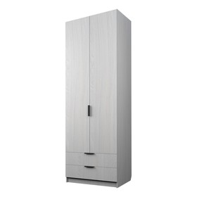 Шкаф 2-х дверный «Экон», 800×520×2300 мм, 2 ящика, штанга, цвет ясень анкор светлый