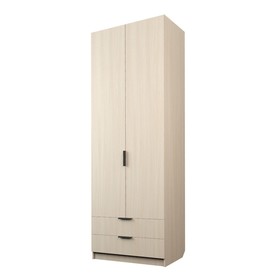 Шкаф 2-х дверный «Экон», 800×520×2300 мм, 2 ящика, штанга, цвет дуб молочный