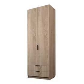Шкаф 2-х дверный «Экон», 800×520×2300 мм, 2 ящика, штанга, цвет дуб сонома