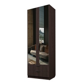 Шкаф 2-х дверный «Экон», 800×520×2300 мм, 2 ящика, зеркало, штанга, цвет венге
