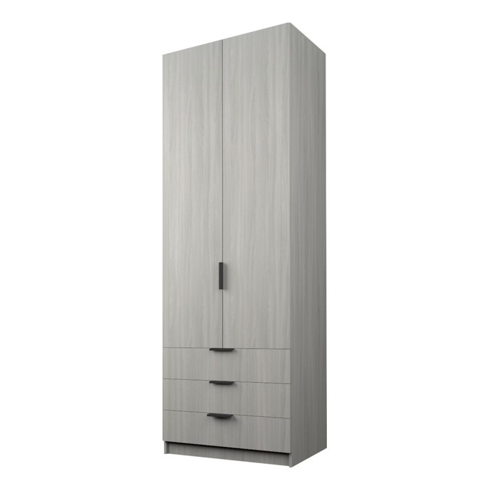 Шкаф 2-х дверный «Экон», 800×520×2300 мм, 3 ящика, штанга, цвет ясень шимо светлый - Фото 1