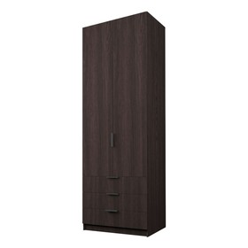 Шкаф 2-х дверный «Экон», 800×520×2300 мм, 3 ящика, штанга, цвет венге