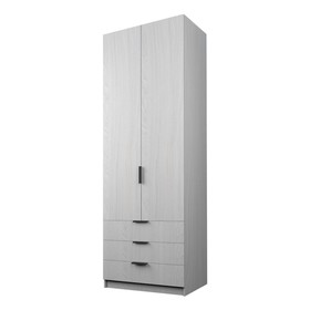 Шкаф 2-х дверный «Экон», 800×520×2300 мм, 3 ящика, штанга, цвет ясень анкор светлый