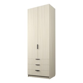 Шкаф 2-х дверный «Экон», 800×520×2300 мм, 3 ящика, штанга, цвет дуб молочный
